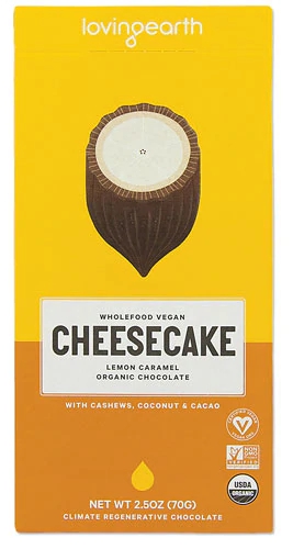 Loving Earth Organic Vegan Chocolate Bar Lemon Caramel Cheesecake -- 2.5 oz