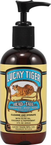 Lucky Tiger Shampoo e Sabonete Líquido 236ml - Limpeza e Revitalização para Pele e Cabelo
