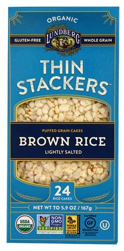 Biscoitos de Arroz Integral Orgânico Lundberg Thin Stackers® Levemente Salgados - 167g