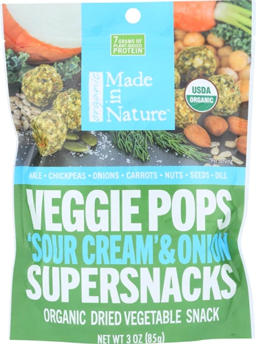 Made In Nature Veggie Pops Supersnacks Queijo e Cebola Orgânicos 85g