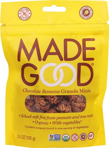 MadeGood Granola Minis Chocolate Banana - 99g - Snack Saudável e Delicioso