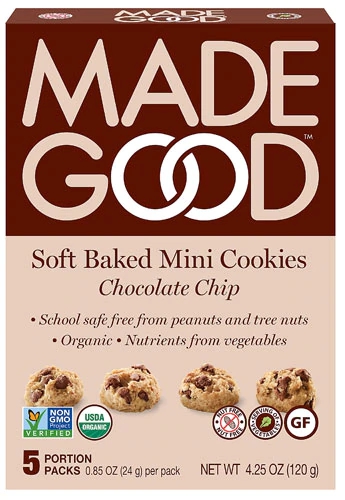 MadeGood Soft Baked Mini Cookies Chocolate Chip -- 5 Pack