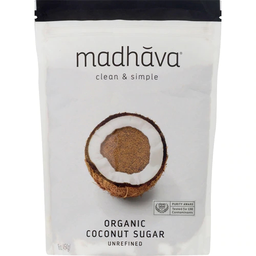 Açúcar de Coco Orgânico Madhava 454g - Adoçante Natural e Saudável
