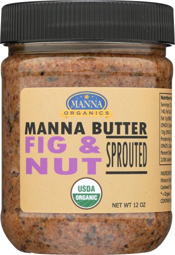 Manna Manteiga de Nozes Orgânica Figo & Nozes Germinadas - 340g