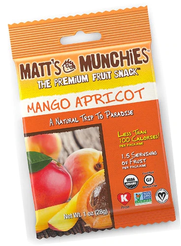 Matt's Munchies Organic Fruit Leathers Mango Apricot -- 1 oz