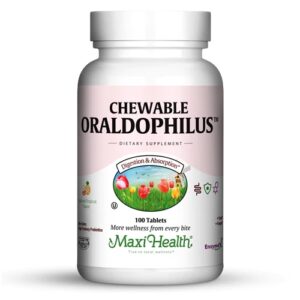 Maxi Health Chewable Oraldophilus 100 Tabletes Mastigáveis - Probióticos para Saúde Digestiva