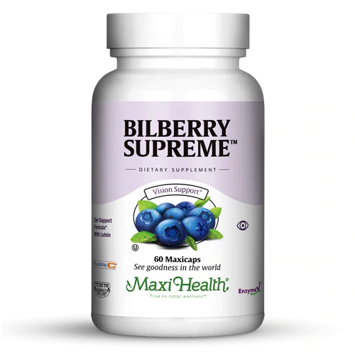 Maxi Health Kosher Bilberry Supreme 60 Cápsulas - Saúde Ocular e Antioxidante