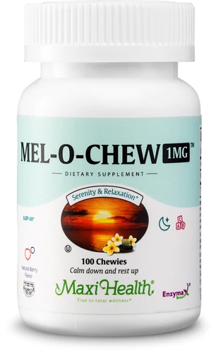 Maxi Health Mel-O-Chew™ Auxílio do Sono - 100 Gomas Mastigáveis com Melatonina 1mg