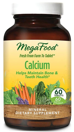 MegaFood Cálcio 60 Tabletes - Suporte Mineral Essencial para Ossos e Bem-Estar