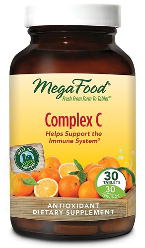 MegaFood Complex C - 30 Tablets: Vitamina C Potente para Imunidade e Vitalidade