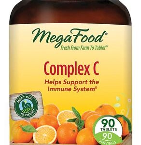 MegaFood Complex C 90 Tablets: Vitamina C de Alta Absorção com Bioflavonoides e Frutas Orgânicas