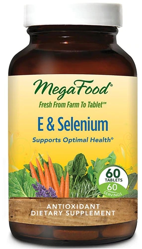 MegaFood E & Selênio - 60 Tablets | Vitamina E e Minerais Essenciais