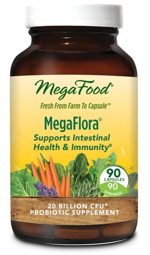 MegaFood MegaFlora Probiótico - 20 Bilhões de UFC - 90 Cápsulas