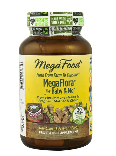 MegaFood MegaFlora® for Baby & Me™ - 60 Cápsulas - Probiótico para Saúde Materna e Infantil
