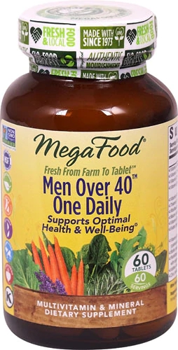 MegaFood Men Over 40™ One Daily® 60 Comprimidos: Suporte Nutricional Completo para Homens Acima dos 40 Anos