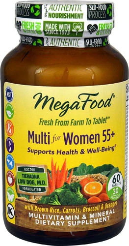 MegaFood Multi for Women 55+ - 60 Comprimidos: Vitalidade e Bem-Estar para Mulheres Maduras