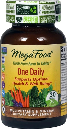 MegaFood One Daily Multivitamínico Completo 30 Tablets - Energia e Vitalidade