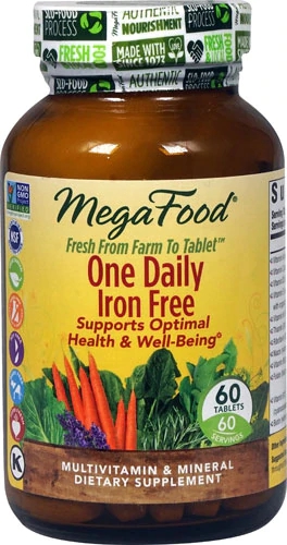 MegaFood One Daily™ Ferro Free - 60 Comprimidos - Multivitamínico Completo