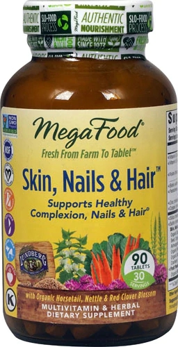 MegaFood Skin Nails and Hair 90 Tabletes - Beleza de Dentro para Fora