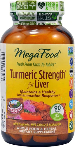 MegaFood Turmeric Strength™ para Fígado - 90 Tabletes - Suporte Hepático Poderoso