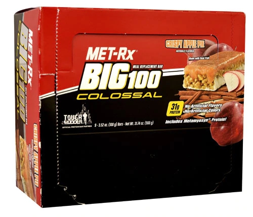 MET-Rx BIG 100 Barra de Refeição Substituta Maçã com Canela - 9 Barras (Aprox. 1275g)