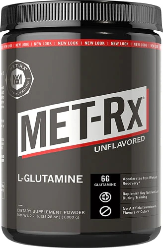 MET-Rx L-Glutamina em Pó Sem Sabor 400g - Recuperação Muscular e Imunidade