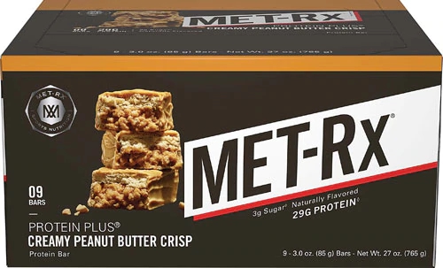 MET-Rx Protein Plus Barra Proteica Sabor Manteiga de Amendoim Crocante - 9 Barras (Aprox. 60g cada)