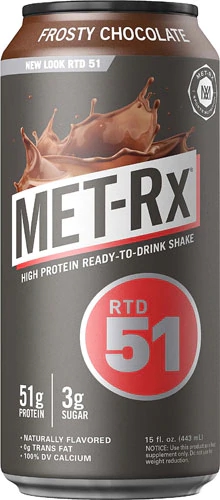 MET-Rx RTD 51 Shake Proteico Chocolate Gelado 51g Proteína - 444ml
