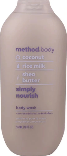 Sabonete Líquido Method Simply Nourish Coco, Leite de Arroz e Karité 532ml