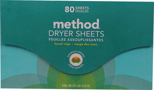 Lenços para Secadora Method Beach Sage - 80 Folhas (226g) - Maciez e Aroma Duradouro