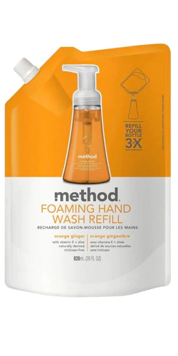 Refil Sabonete Líquido Espumante Method Laranja Gengibre - 828ml