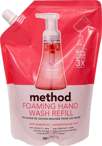 Sabonete Líquido Espumante Method Refil Toranja Rosa - 828ml