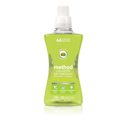 Detergente para Roupas Method Coco e Água de Cactus 66 Lavagens - 1583ml