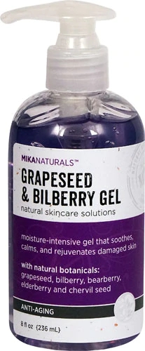 Mikanaturals Gel Anti-Idade com Semente de Uva e Mirtilo 236ml - Revitaliza e Protege a Pele