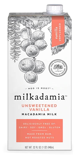 Leite de Macadâmia Milkadamia Baunilha Sem Açúcar 946ml - Alternativa Vegana
