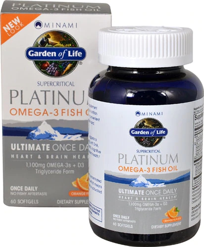 Minami Nutrition Platinum Omega-3 + Vitamina D3 1100mg 60 Cápsulas Laranjas