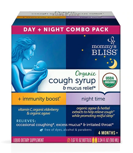 Mommy's Bliss Organic Cough Syrup & Mucus Relief Day & Night Combo Pack -- 3.34 fl oz
