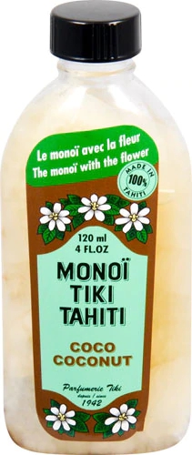 Óleo de Coco Monoi Tiare Tahiti Puro 118ml - Hidratação e Nutrição Profunda para Pele e Cabelos