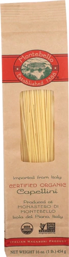 Massa Capellini Orgânica Montebello 454g - Trigo Integral Delicado