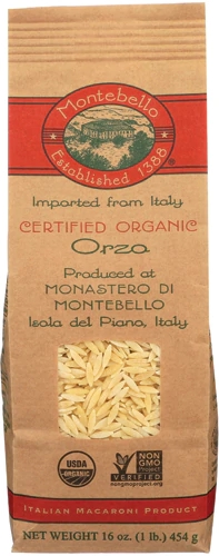 Macarrão Orzo Orgânico Montebello 454g - Grão Especial para Receitas Saudáveis