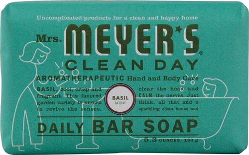 Sabonete em Barra Mrs. Meyer's Clean Day Basil 150g - Higiene e Bem-Estar Diário