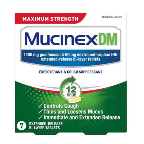 Mucinex DM Liberação Prolongada 7 Comprimidos: Expectorante e Supressor de Tosse