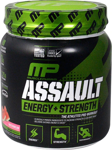 MusclePharm Assault Sport Pré-Treino Melancia - 30 Porções | Energia e Performance