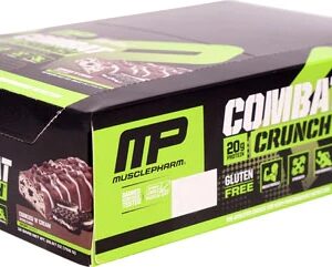 MusclePharm Combat Crunch Bars Cookies 'N Cream - Caixa com 12 Unidades (Aprox. 63g cada)