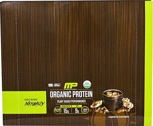 MusclePharm Barra de Proteína Orgânica Chocolate Toffee - 12 Unidades (aprox. 680g)
