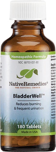 Native Remedies BladderWell™ 180 Comprimidos: Fórmula Homeopática para Saúde Urinária
