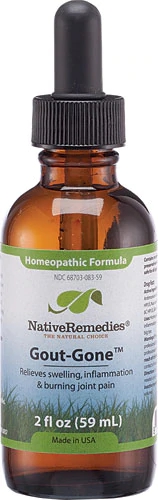 Native Remedies Gout-Gone™: Alívio Homeopático para Gota 59ml