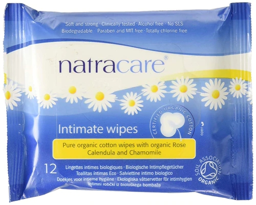 Lenços Íntimos de Algodão Orgânico Natracare - 12 Unidades - Hipoalergênico e Biodegradável