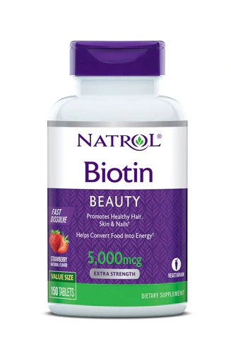 Natrol Biotin Fast-Dissolve Strawberry -- 5000 mcg - 150 Tablets