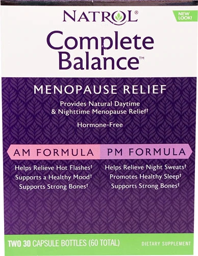Natrol Complete Balance para Menopausa AM-PM - 60 Cápsulas - Alívio Natural
